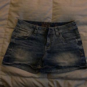 Buckle Black jean shorts